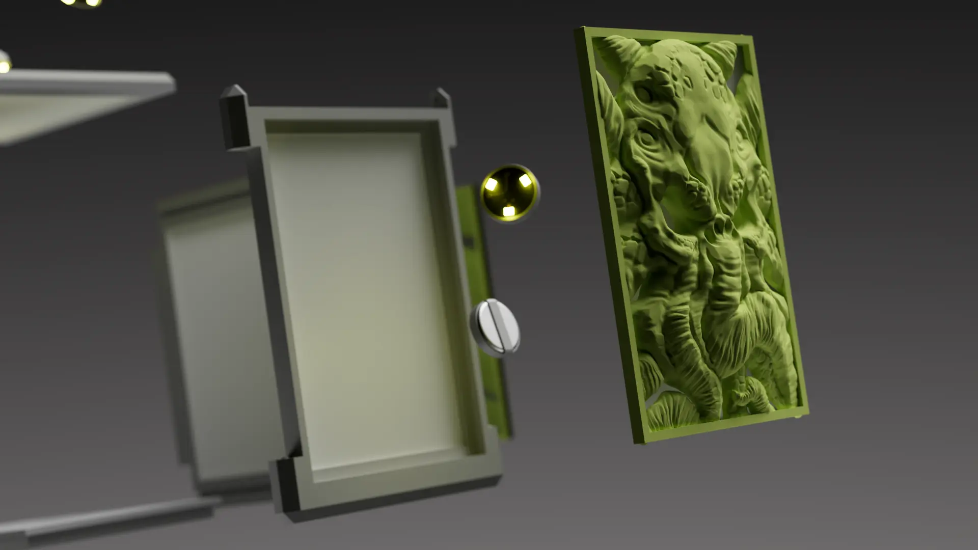 box exploded view close